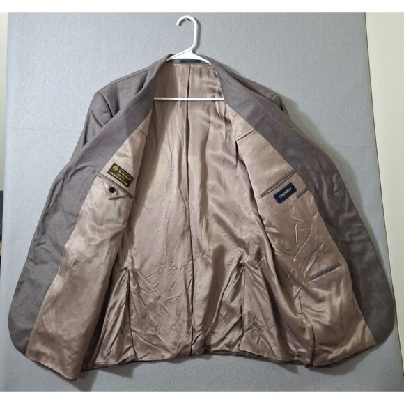 Daniel Cremieux Signature Loro Piana Italy Blazer 48R Dean Taupe Gray Wool Check - Picture 9 of 13